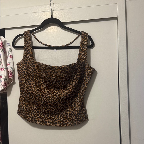 NWOT Miaou leopard Luna bustier top - Picture 2 of 7
